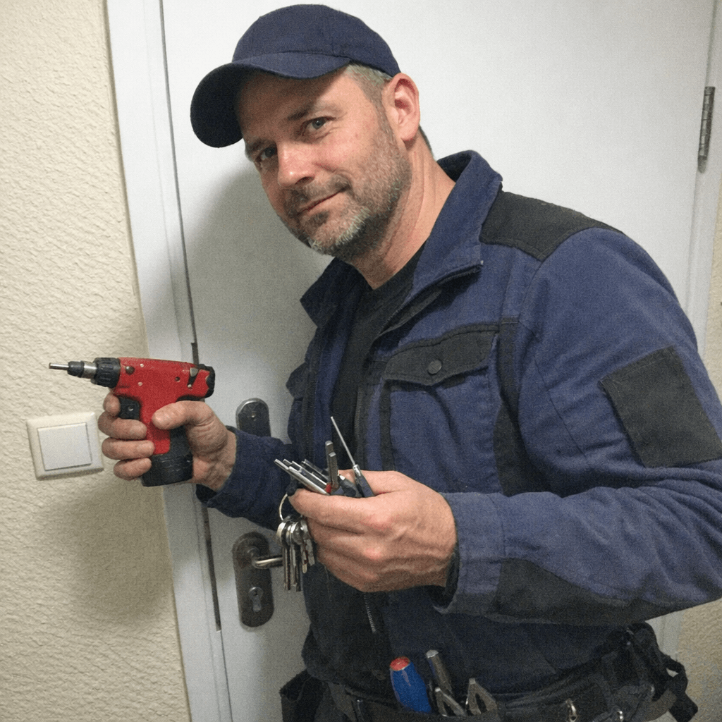 Techniker vom Schlüsseldienst bei der Arbeit